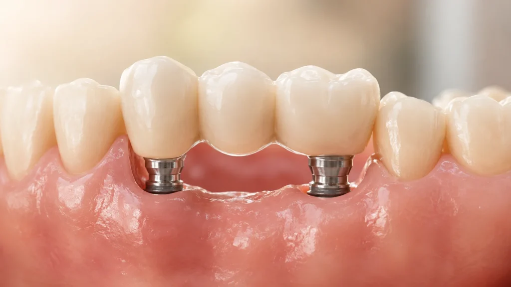 Clínica de implantes dentales en Colombia Conoce todo el proceso -Puentes soportados por implantes - Be Dharma - Medellín