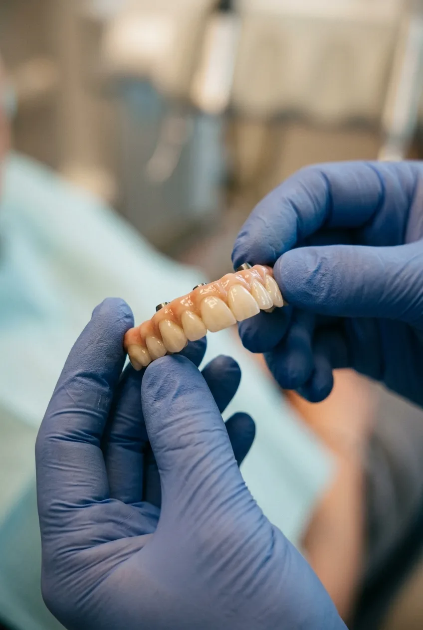 Fixed denture on implants at Clínica Be Dharma in Medellín, Colombia